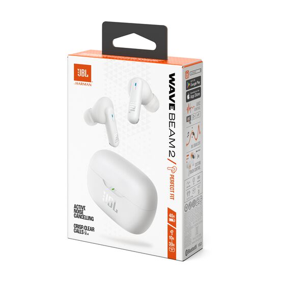JBL Wave Beam 2 - White - True Wireless Noise Cancelling Earbuds - Detailshot 15 JBL Wave Beam 2 - White - True Wireless Noise Cancelling Earbuds - Detailshot 15